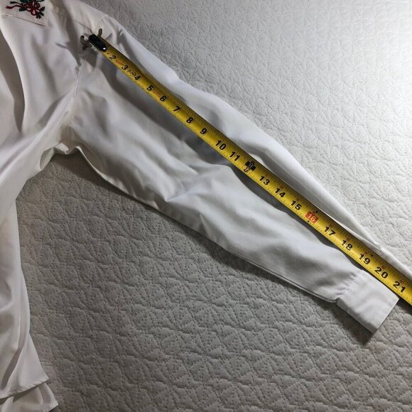 Pendleton Knockabout Women's Vintage White Christmas Embroidered Blouse Size 6 - Picture 10 of 13